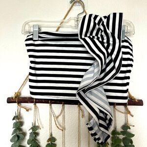 One should black and white strip top